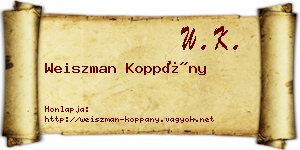 Weiszman Koppány névjegykártya
